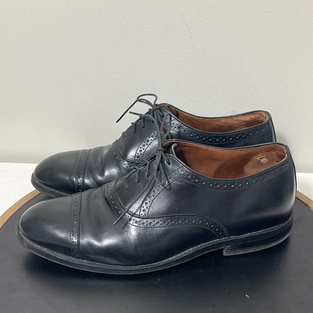 Allen Edmonds Van Ness Men 8 Cap Toe Oxford Black Leather Dress Shoes Classic